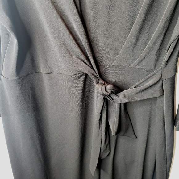 Worthington Woman Dress Black Tie Front 3/4 Sleeves Stretchy Size XXL NWT - Picture 9 of 11